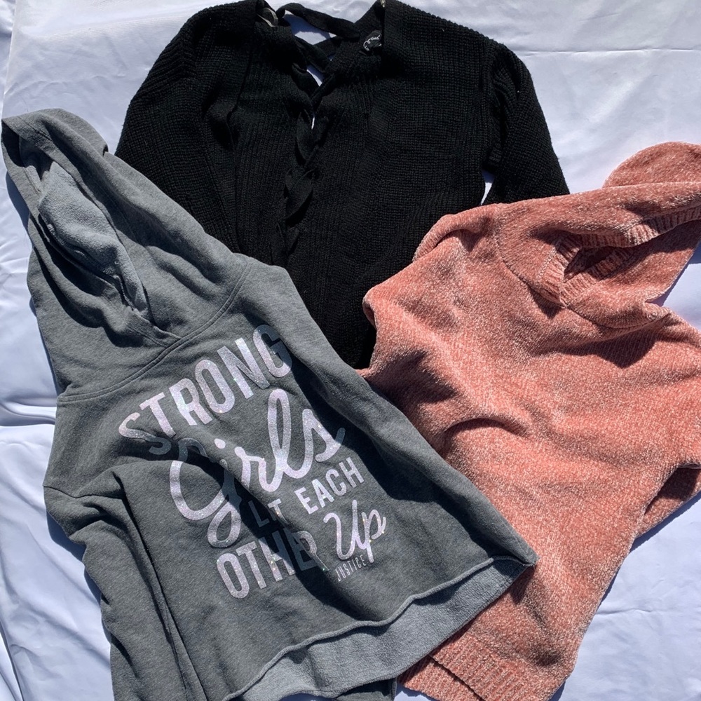 Girls sweaters lot of 3
